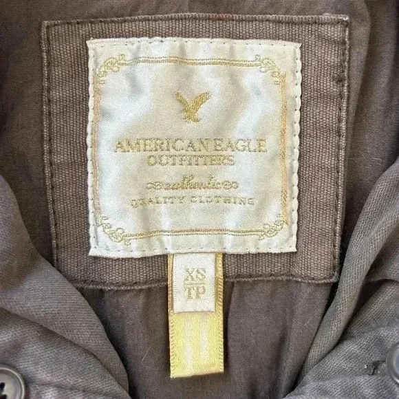 American Eagle Outfitters Jacket Utility Military Cargo Field Cotton Brown XS - Picture 14 of 16